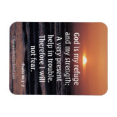 God is mijn toevlucht en mijn kracht Bijbel Quote Magneet (Horizontaal)