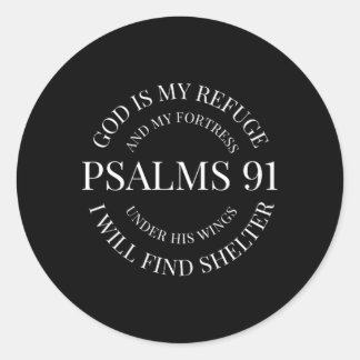 God is mijn toevlucht en mijn vesting psalm 91 ond ronde sticker