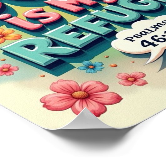 God is mijn toevlucht poster (Hoek)