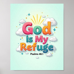 God is mijn toevlucht poster