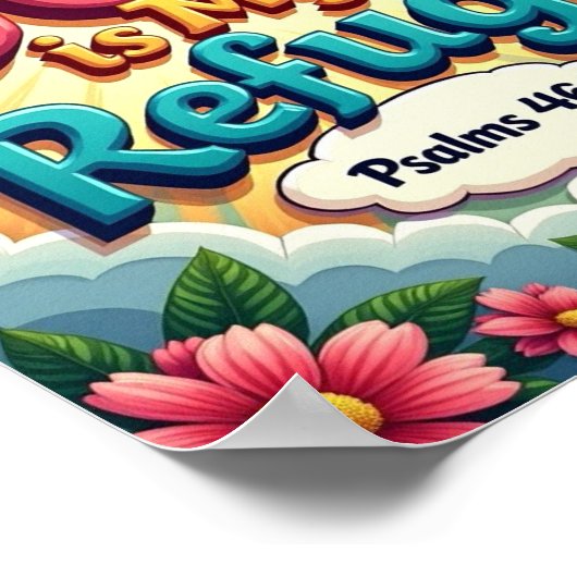 God is mijn toevlucht poster (Hoek)