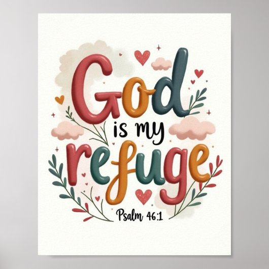 God is mijn toevlucht poster (Voorkant)