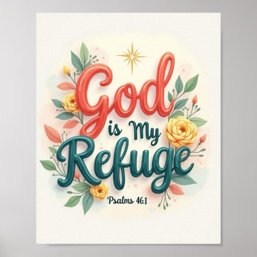 God is mijn toevlucht poster (Voorkant)