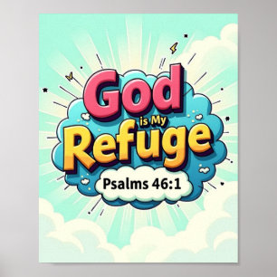 God is mijn toevlucht poster