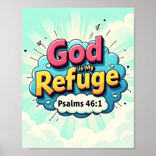 God is mijn toevlucht poster (Voorkant)