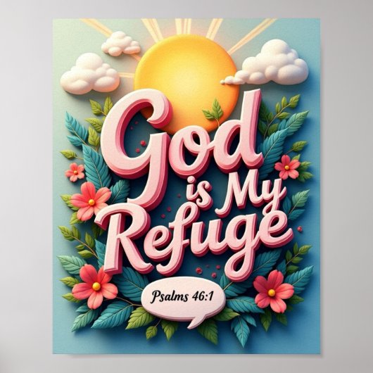God is mijn toevlucht poster (Voorkant)