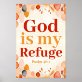 God is mijn toevluchtsoord Boho Christelijke Wall  Poster (Voorkant)