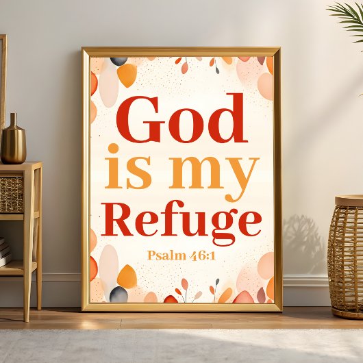 God is mijn toevluchtsoord Boho Christelijke Wall  Poster