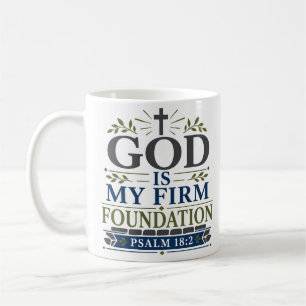 God is mijn vaste fundament Dagelijkse geloofsover Koffiemok