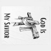 God is mijn Verlosser Bijbelse Christelijk-thema Fleece Deken (Voorkant (Horizontaal))