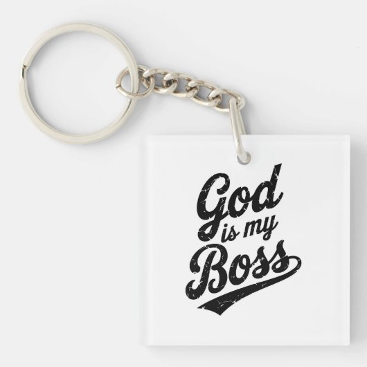 God is my boss sleutelhanger (voorkant)