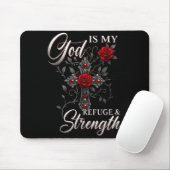 God Is My Refuge And Strength Rose Cross Faith  Muismat (Met muis)
