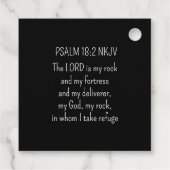 God is My Rock Bible Verse Black Cross Christian Bedankjes Labels (Achterkant)