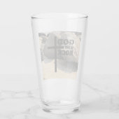 God is My Rock Bible Verse Black Cross Christian Glas (Achterkant)