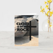 God is My Rock Bible Verse Black Cross Christian Kaart (Gele Bloem)