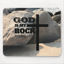 God is My Rock Bible Verse Black Cross Christian Muismat