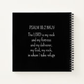God is My Rock Bible Verse Black Cross Christian Notitieboek (Achterkant)