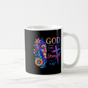 God Is My Strength Psalm 28_7 Leeuw T-shirt Koffiemok