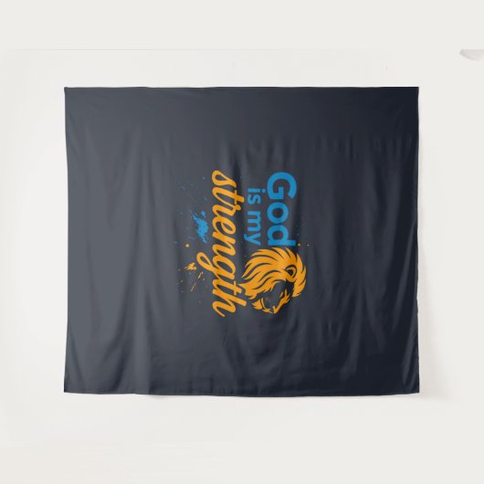 God is my strength  wandkleed (Voorkant (horizontaal))