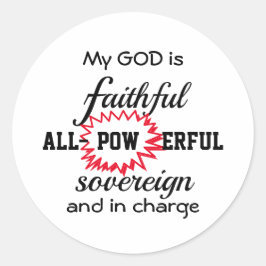GOD IS NIET CHRISTELIJK RONDE STICKER