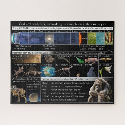 God is niet dood, hij is gewoon minder ambitieus 5 legpuzzel (Horizontaal)