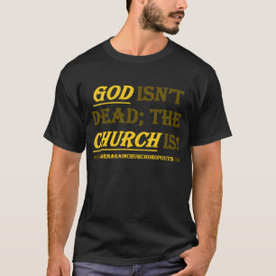 GOD IS NIET DOOD in tangerine yellow/sepia op shir T-shirt