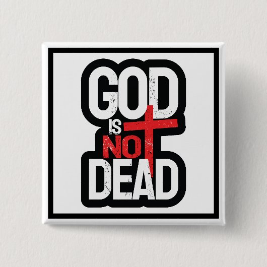 God is niet dood vierkante button 5,1 cm (Voorkant)