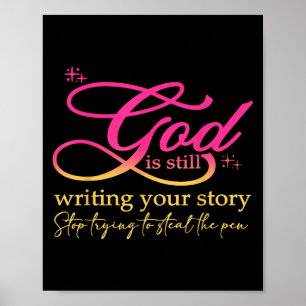 God is nog steeds bezig met het schrijven van je v poster