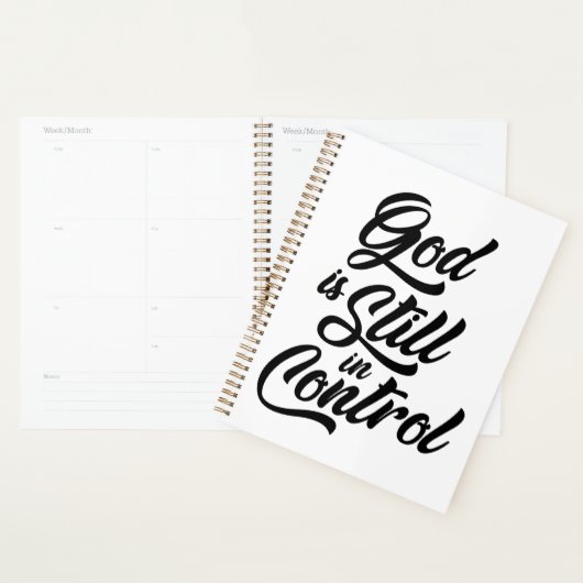 God is nog steeds in controle Christelijk citaat Planner (Display)