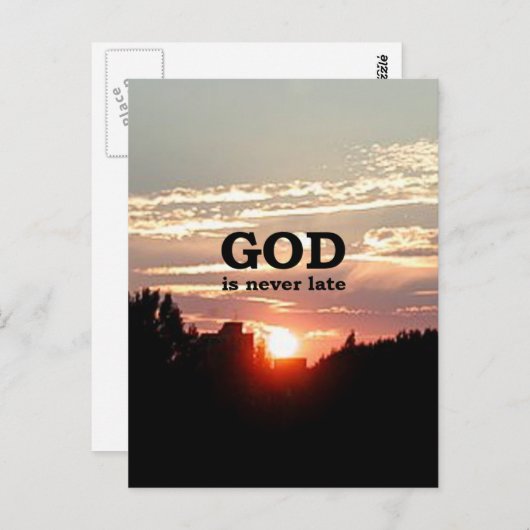 GOD is nooit laat Briefkaart (Voorkant / Achterkant)