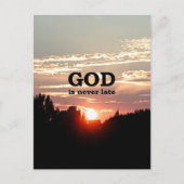 GOD is nooit laat Briefkaart (Voorkant)