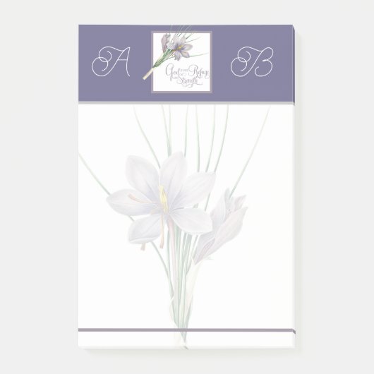 God is ons toevlucht- en krachtmonogram post-it® notes (Voorkant)