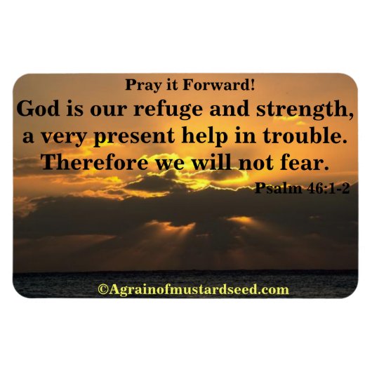 God is ons toevluchtsoord Bijbel Quote Magneet (Horizontaal)