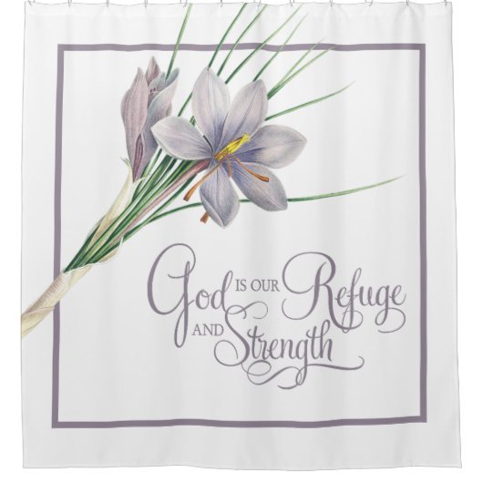 God is ons Vluchtel en onze kracht Douchegordijn (Voorkant)