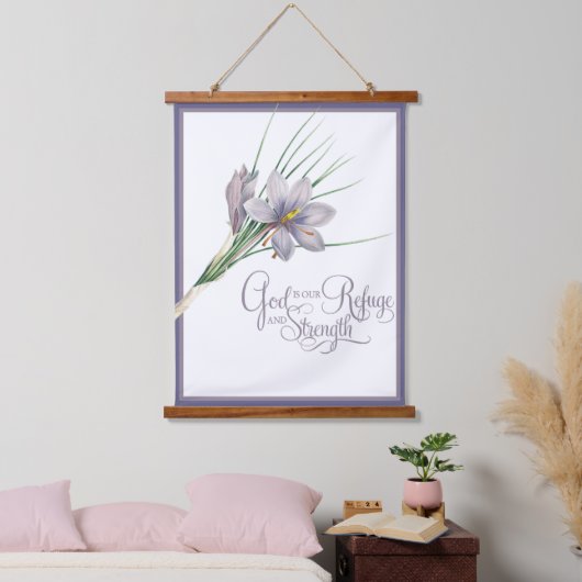 God is ons Vluchtel en onze kracht Hangend Wandkleed (Slaapkamer)