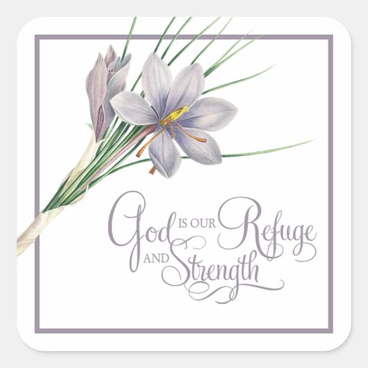 God is ons Vluchtel en onze kracht Vierkante Sticker (Voorkant)