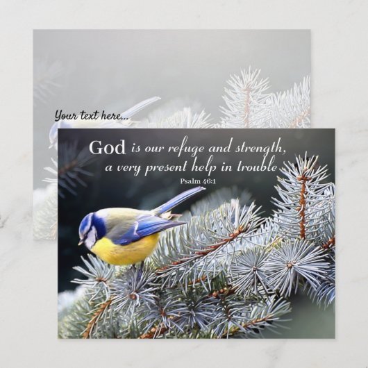 God is ons Vluchtel en Sterke Briefkaart (Voorkant / Achterkant)