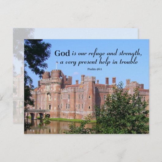 God is ons Vluchtel en Sterkte Briefkaart (Voorkant / Achterkant)