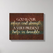 God is onze Christelijke bijbel Verse Brown/Gold Canvas Afdruk (Voorkant)