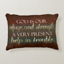 God is onze Christelijke bijbel Verse Brown/Gold Decoratief Kussen