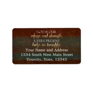 God is onze Christelijke bijbel Verse Brown/Gold Etiket