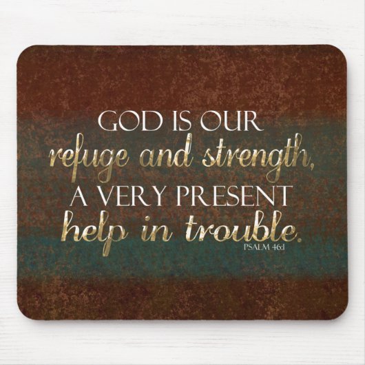 God is onze Christelijke bijbel Verse Brown/Gold Muismat (Voorkant)