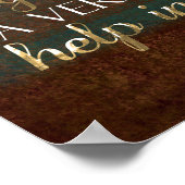 God is onze Christelijke bijbel Verse Brown/Gold Poster (Hoek)