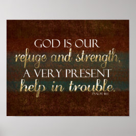 God is onze Christelijke bijbel Verse Brown/Gold Poster