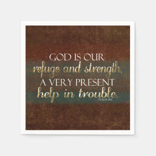 God is onze Christelijke bijbel Verse Brown/Gold Servet