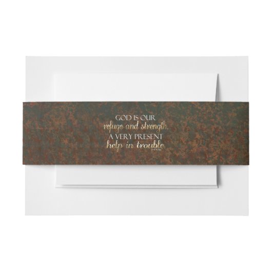 God is onze Christelijke bijbel Verse Brown/Gold Uitnodigingen Wikkel (Voorkant Voorbeeld)