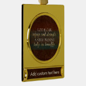 God is onze Christelijke bijbel Verse Brown/Gold Verguld Banner Ornament (Rechts)