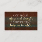 God is onze Christelijke bijbel Verse Brown/Gold Visitekaartje (Achterkant)