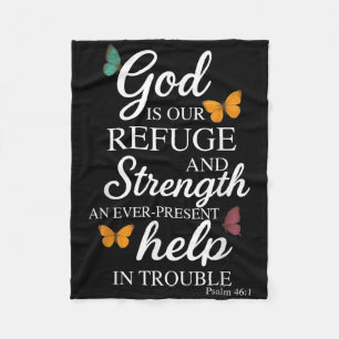 God Is Onze Toevlucht Bijbelvers Psalm 46_1 Fleece Deken