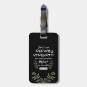 'God is onze toevlucht en kracht' Psalm 46:1 Bagagelabel (Achterkant verticaal)